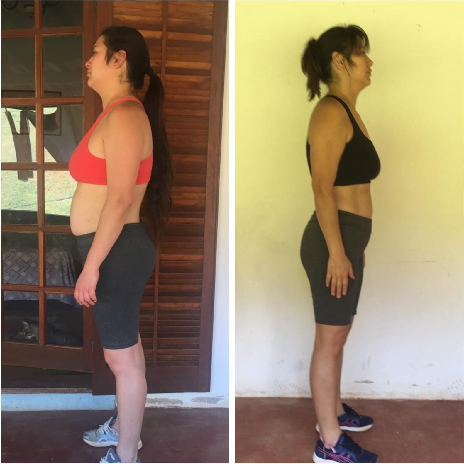 Antes e depois de aluna da consultoria online 8: emagrecimento e definição muscular