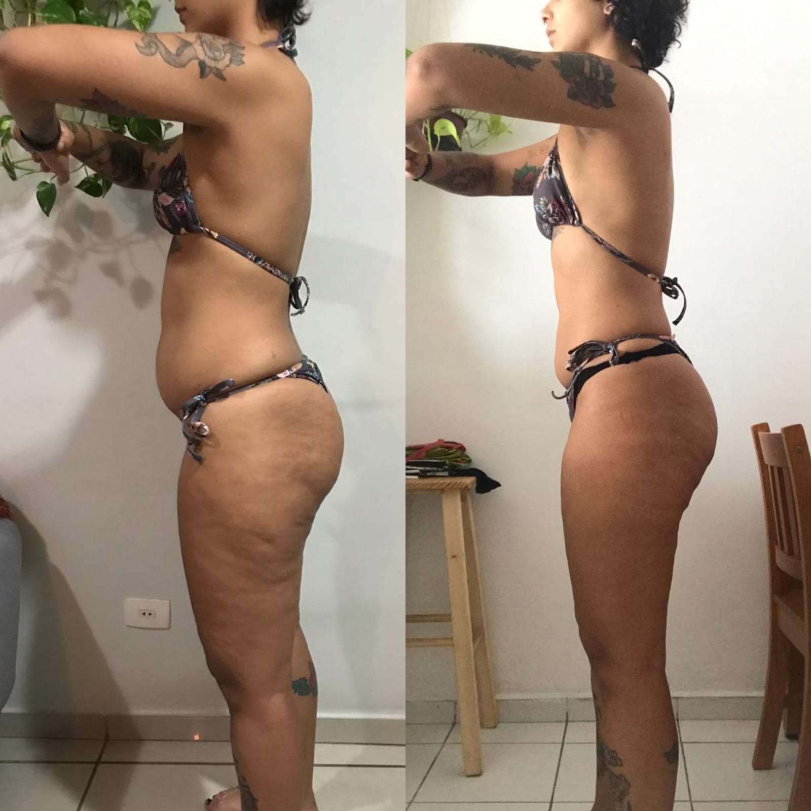 Antes e depois de aluna da consultoria online 9: emagrecimento e definição muscular