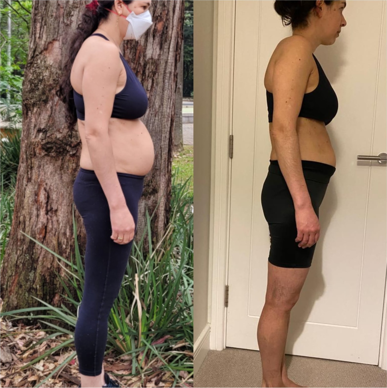 Antes e depois de aluna da consultoria online 11: emagrecimento e definição muscular
