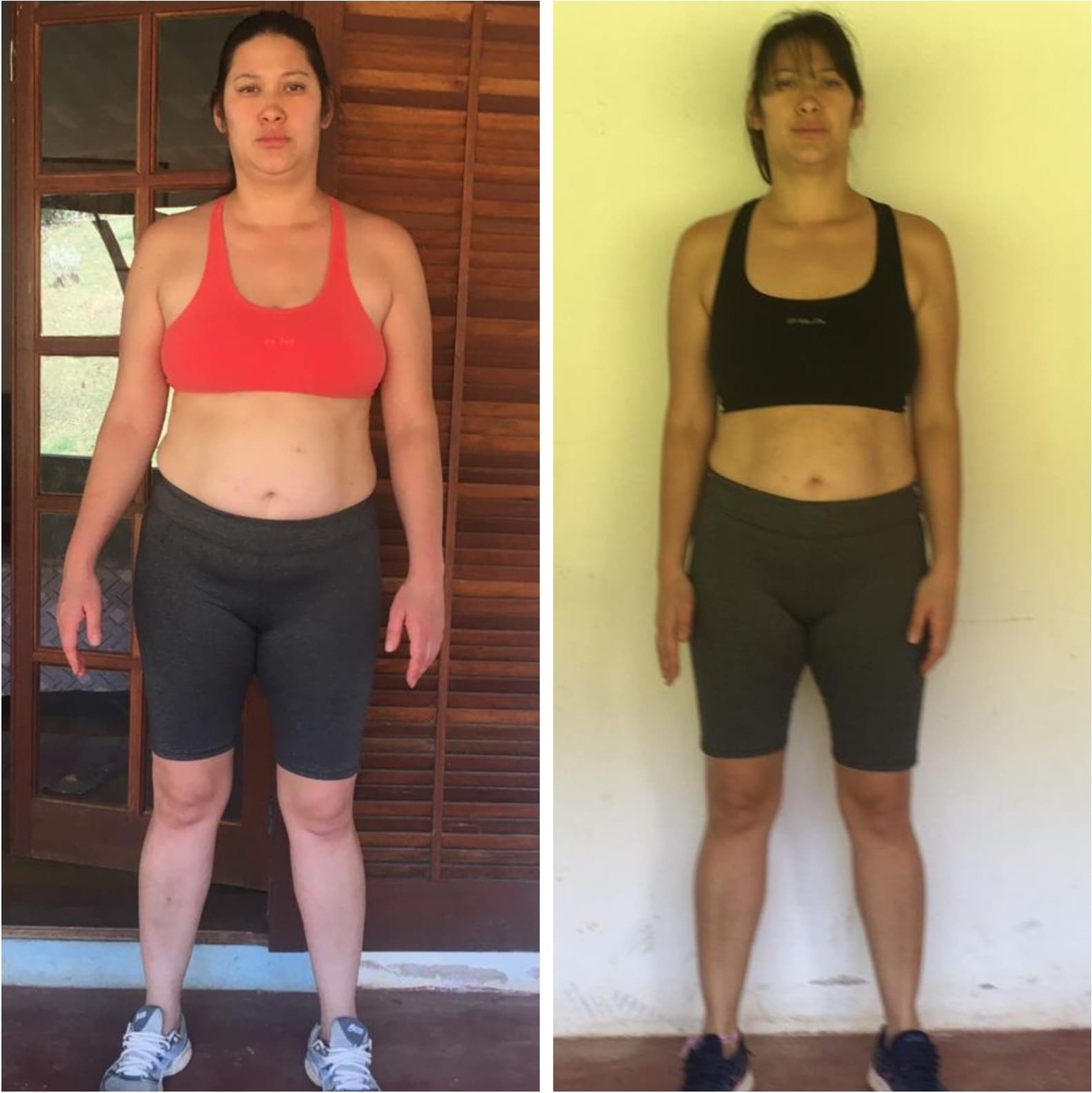 Antes e depois de aluna da consultoria online 6: emagrecimento e definição muscular